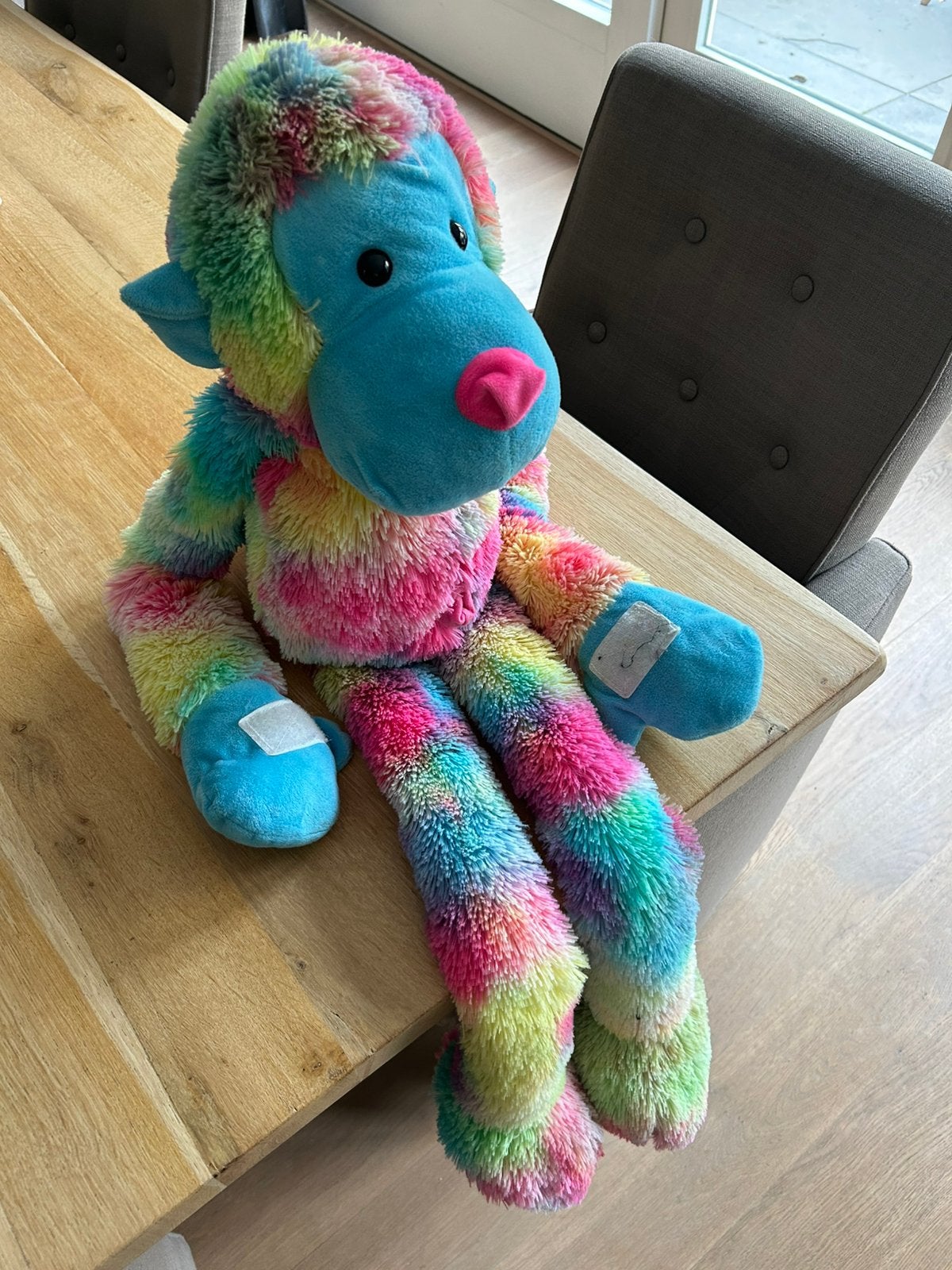 Knuffel aap, Ophalen of Verzenden, Zo goed als nieuw, Meerkleurig, Groot (groter dan 80 cm)