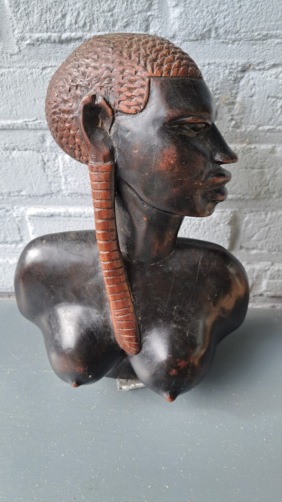 Afrikaans houten beeld van een vrouw, handgesneden, Hout, Afrika, Ophalen of Verzenden, Beeld