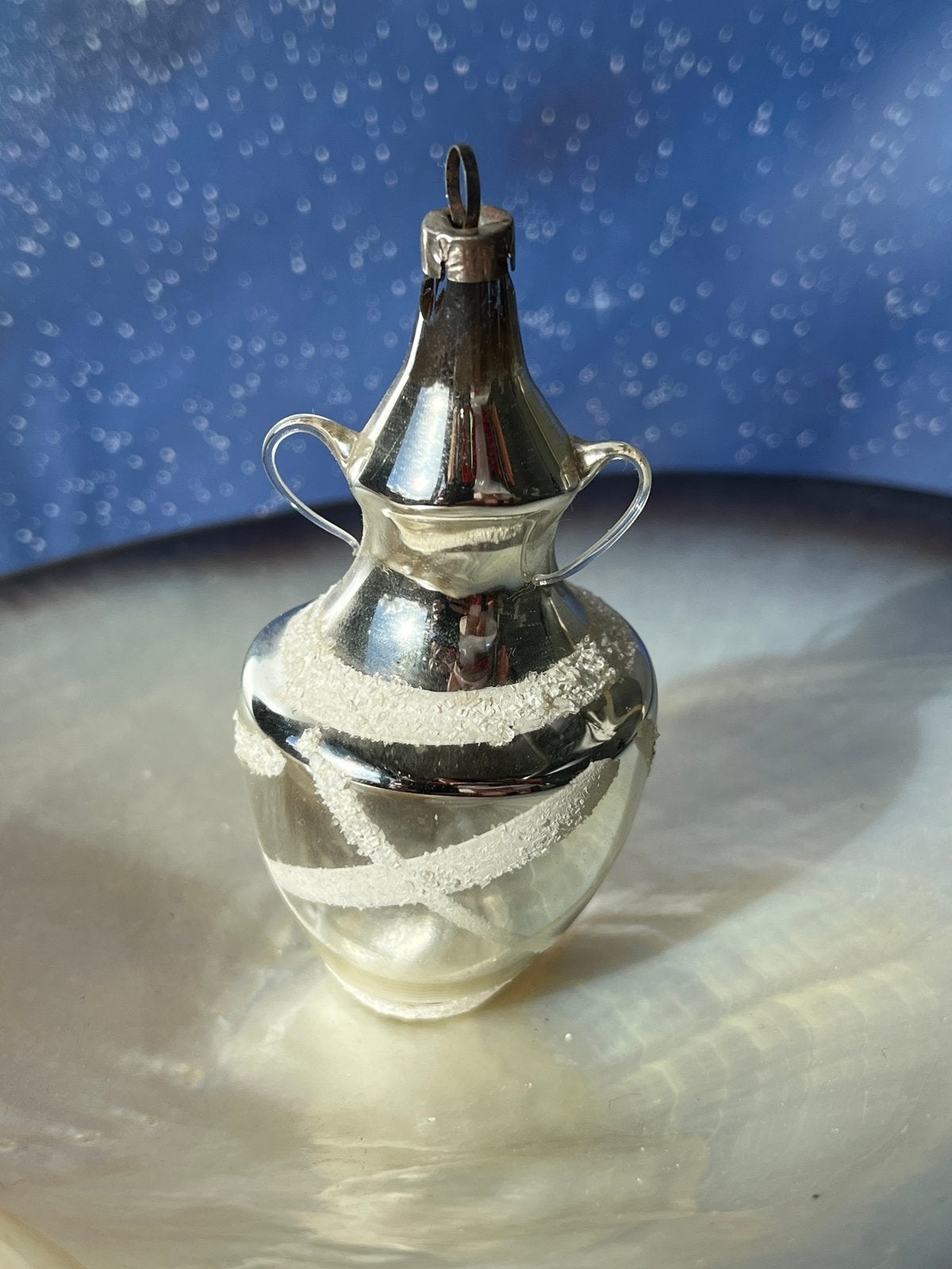 Oude glazen kerstbal : vaas, Gebruikt, ., Ophalen of Verzenden, .