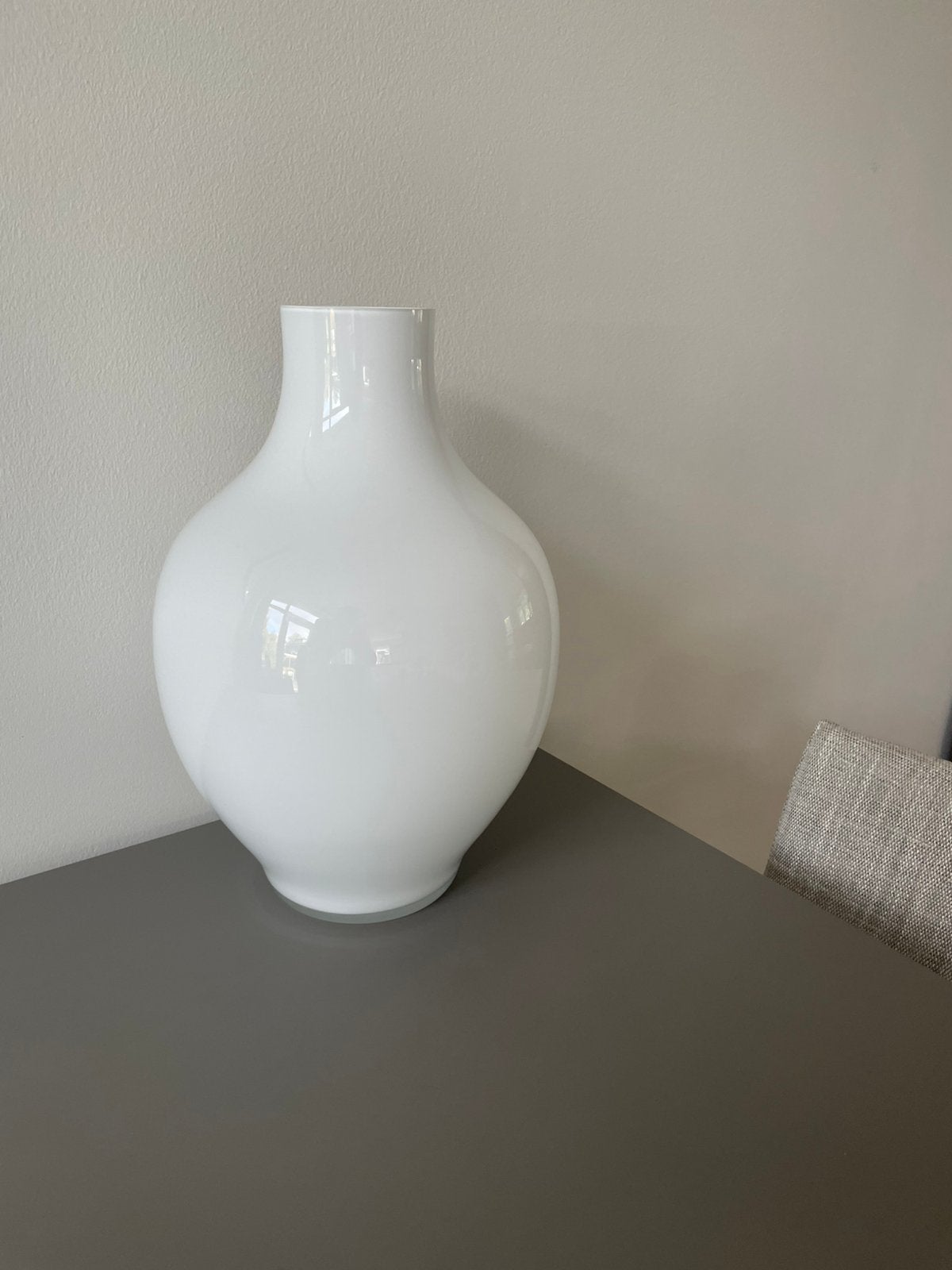 Grote witte VAAS, glas, Ophalen, Gebruikt, Wit, Glas