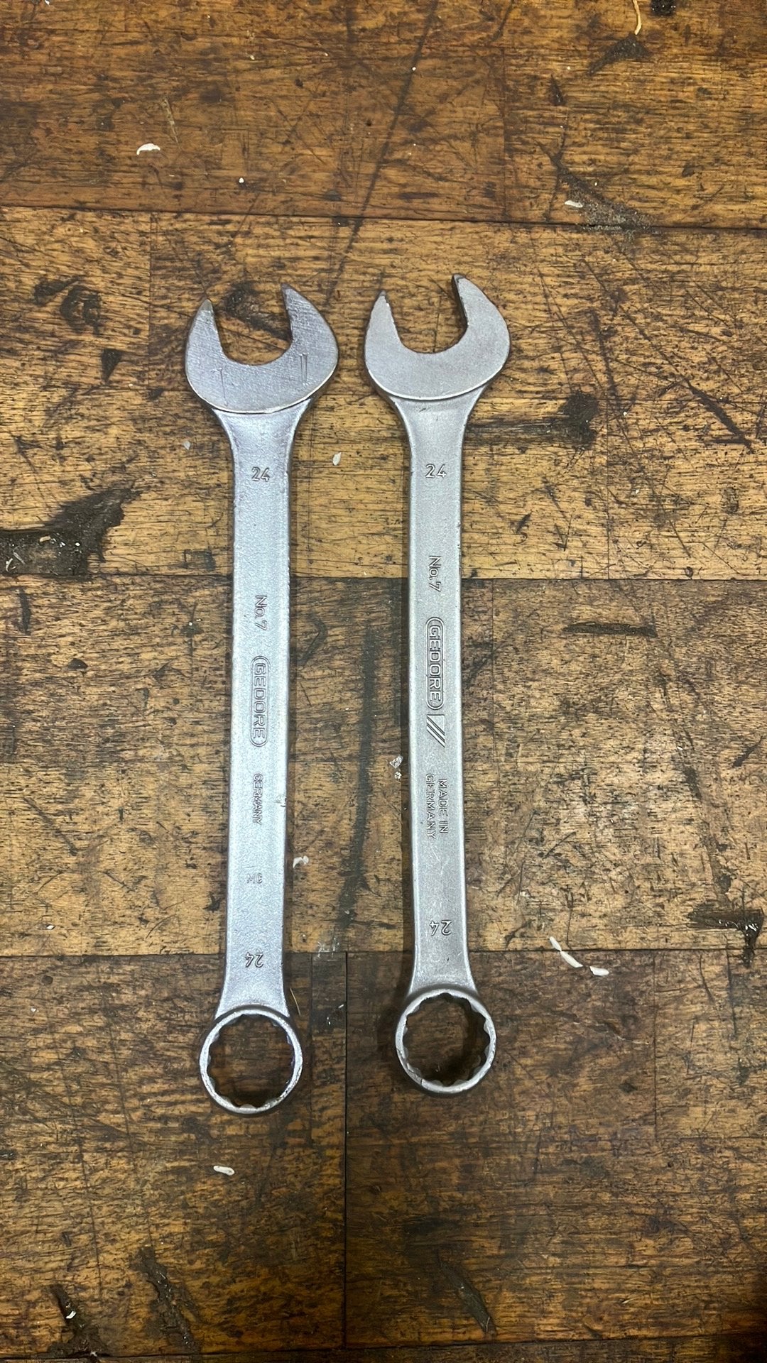 2 x Gedore ring steek sleutel 24 mm, Ophalen of Verzenden, Gebruikt, Sleutel/ratel, Gedore