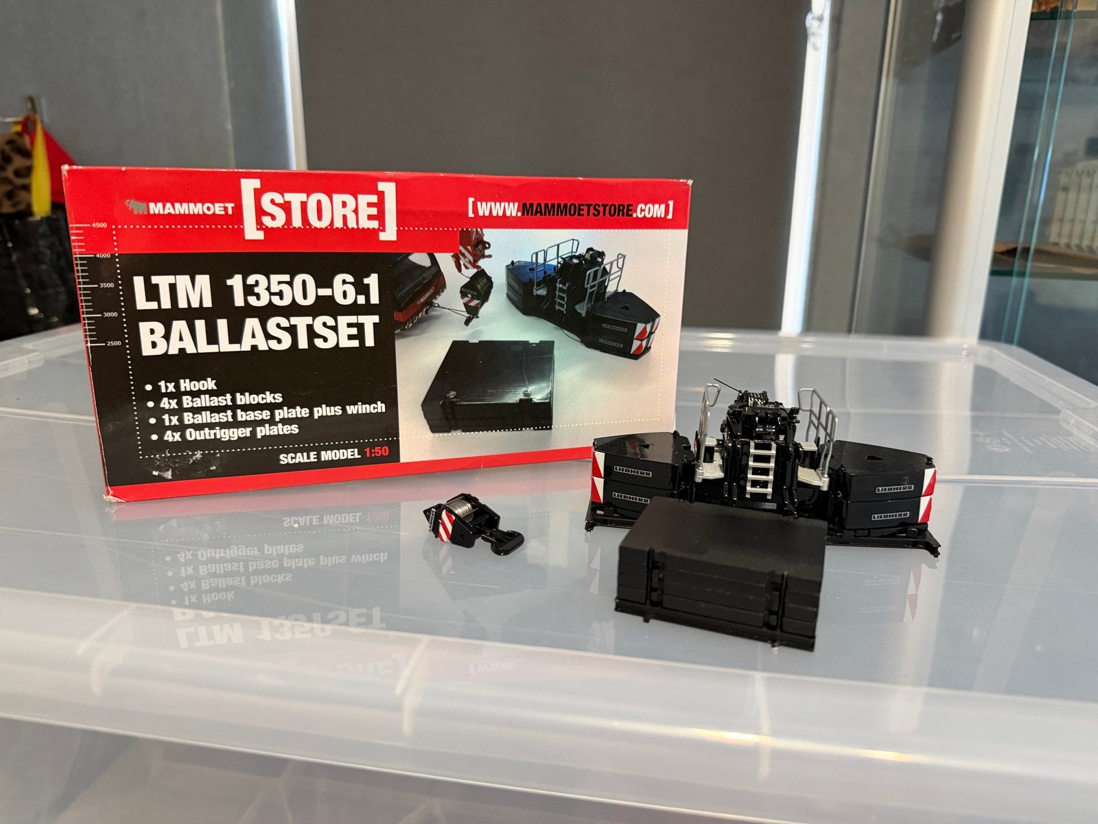 WSI Mammoet Ballastset LTM 1350-6.1 Schaalmodel 1:50, Ophalen of Verzenden, Zo goed als nieuw, Wsi