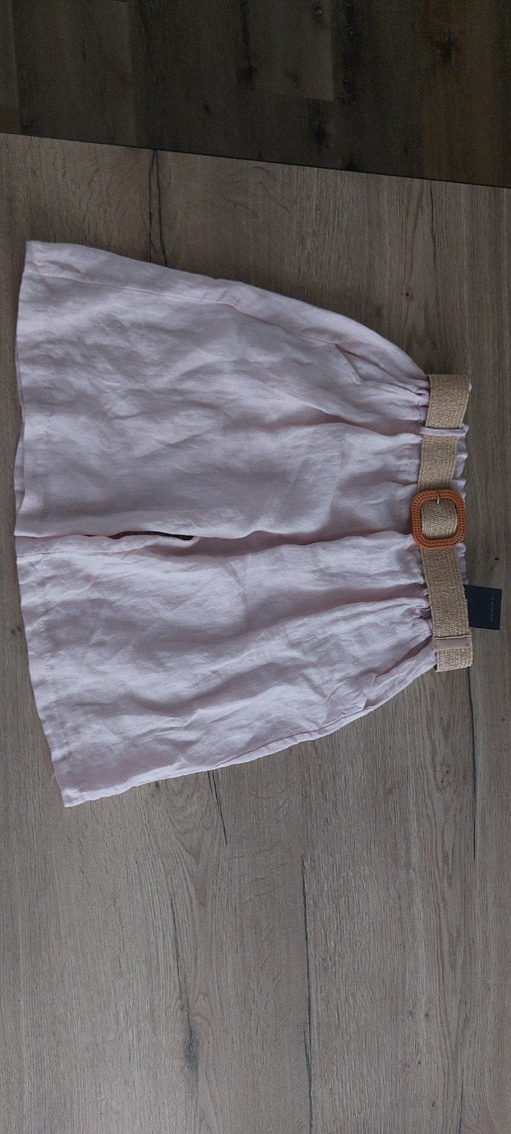 Roze linnen bermuda met riem nieuw, Kort, Nieuw, Ophalen of Verzenden, Onbekend