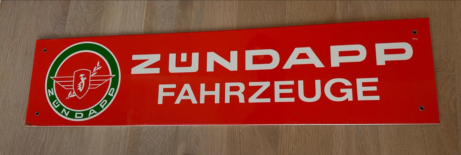 Origineel Zündapp Reclamebord met Patina, Ophalen of Verzenden, Gebruikt, Reclamebord