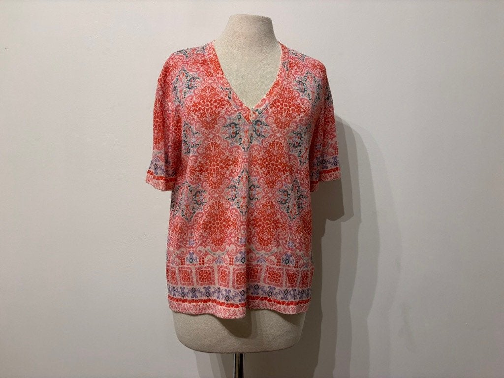 Nieuw Ivko Printed Pullover / V-neck shirt - mt S/36 (Coral), Kleding | Dames, Ivko, Nieuw, Ophalen of Verzenden, Maat 36 (S)