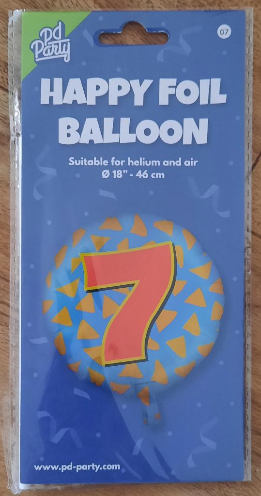 Ballon / Vlaggenlijn / Slingers - cijfer 7 - Nieuw, Ophalen of Verzenden, Nieuw, Versiering, Verjaardag