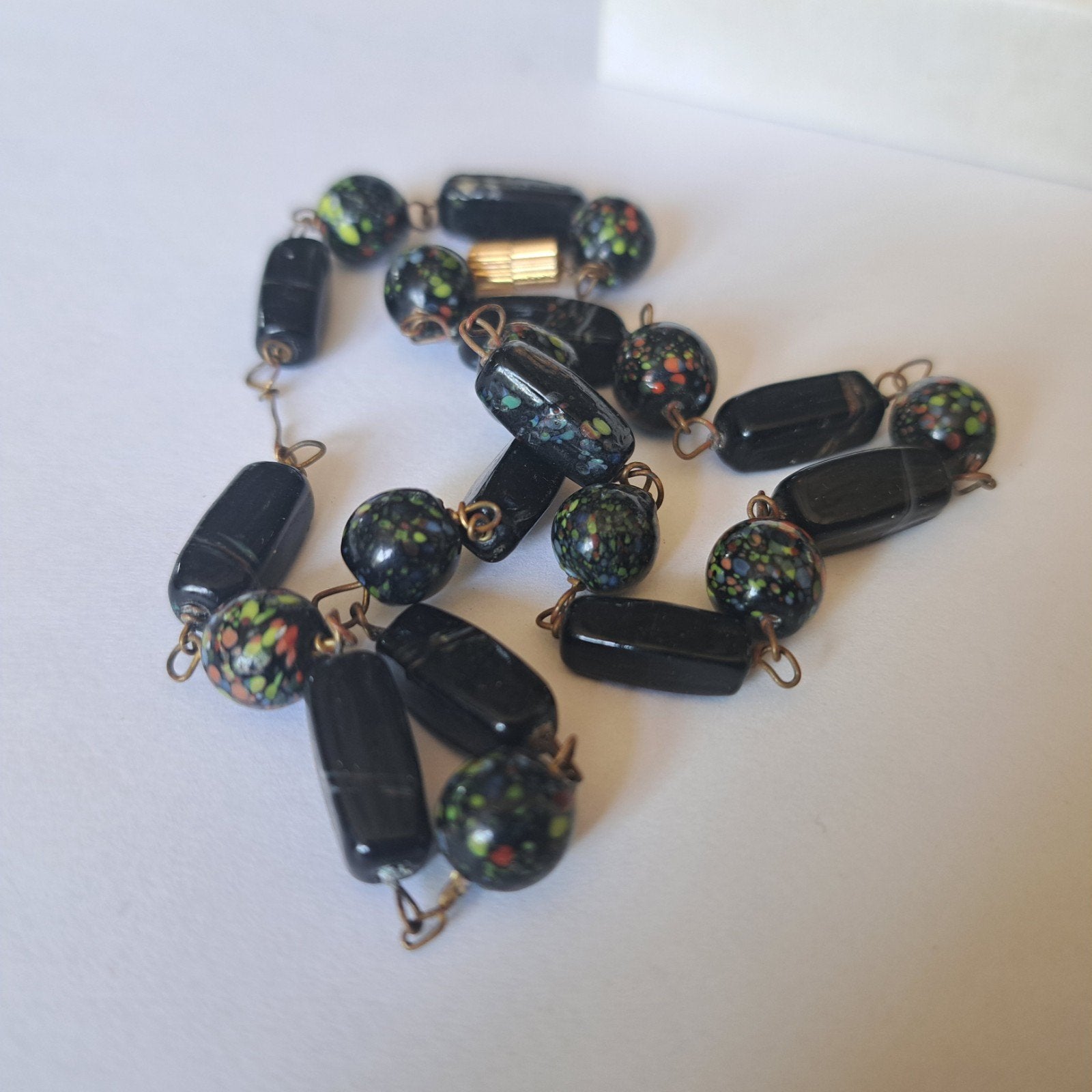 oude murano glas kralen ketting kort, Sieraden, Tassen en Uiterlijk, Antieke sieraden, Verzenden, Overige materialen, Ketting