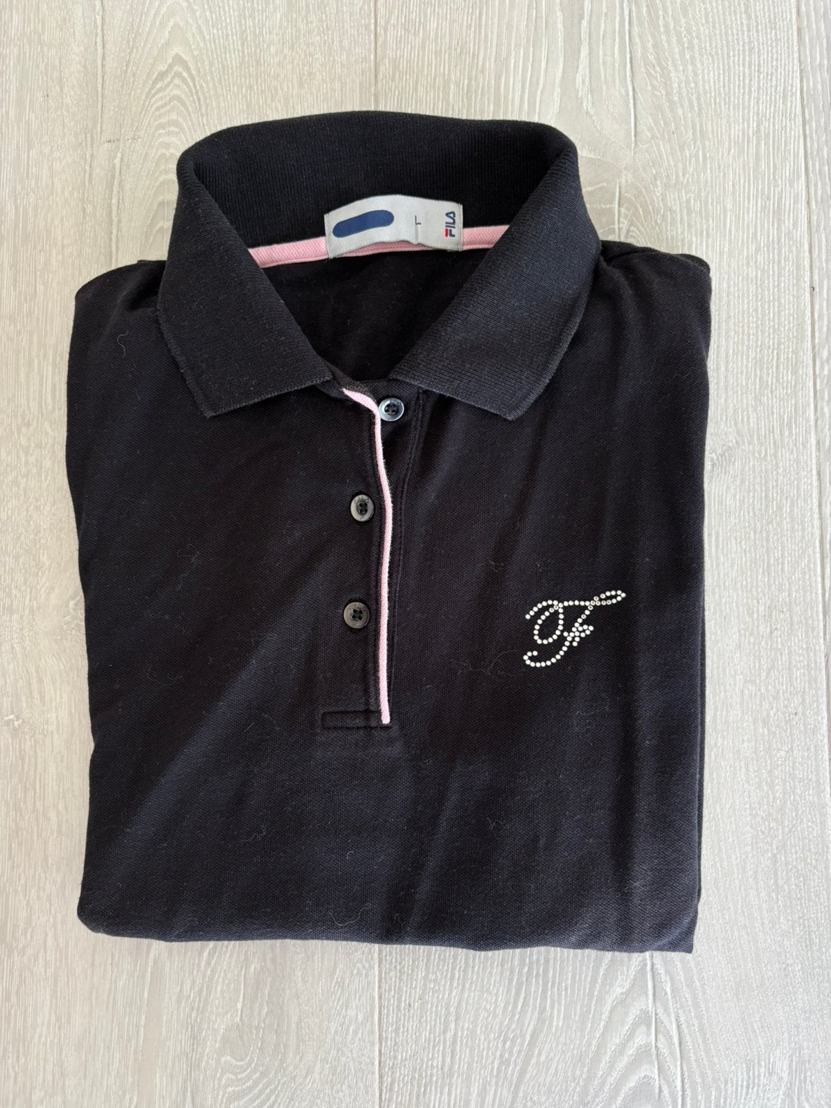 Fila DAMES Polo Slim Fit zwart L, Kleding | Dames, Ophalen of Verzenden, Zo goed als nieuw, Zwart, Korte mouw