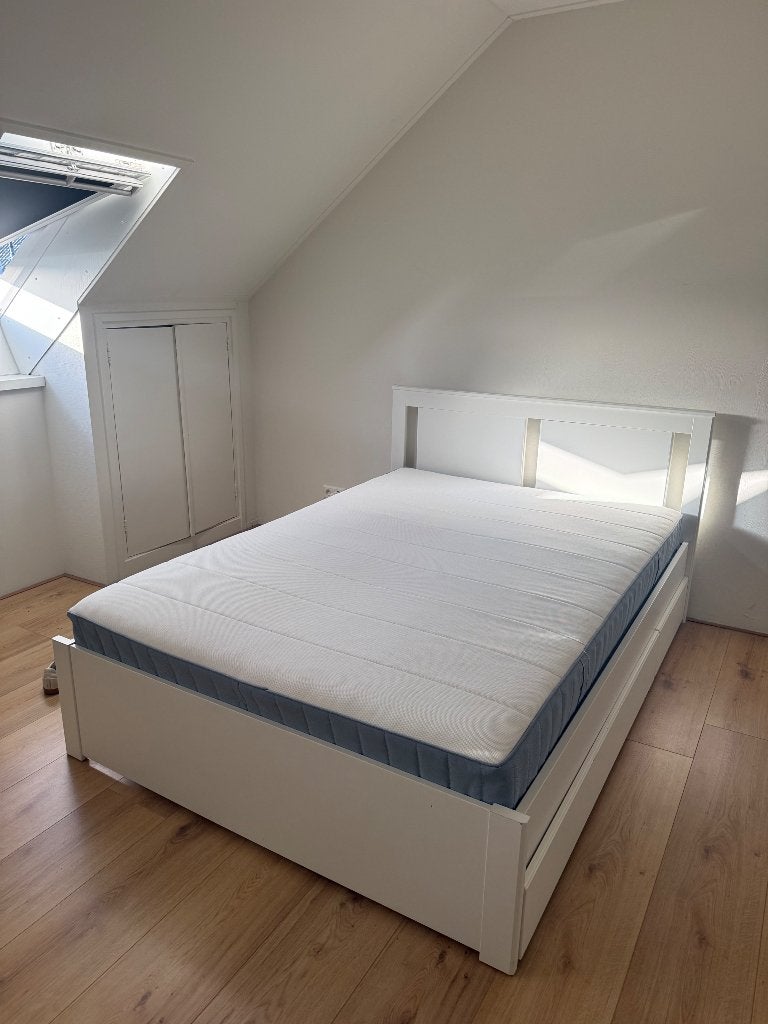 Bed IKEA 140x 200, Ophalen, Gebruikt, Wit, Tweepersoons