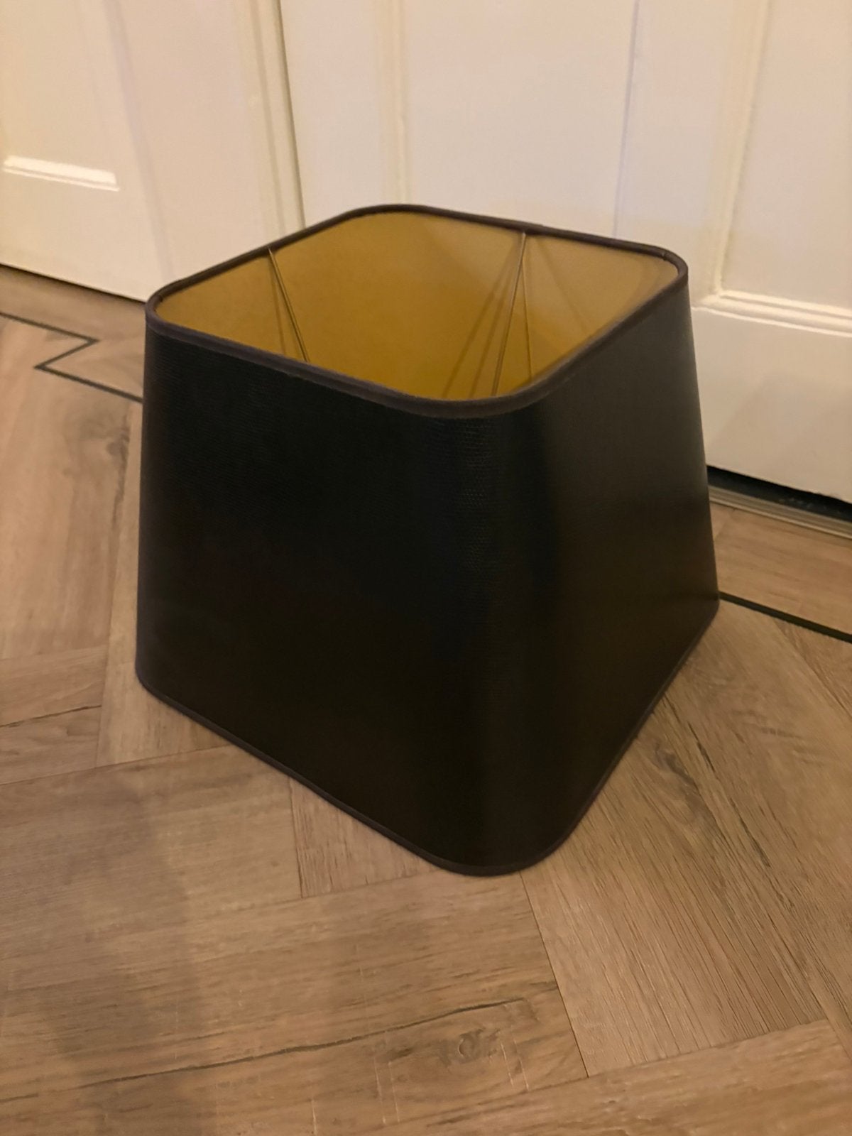 Bruin leren lampenkap vierkant, Ophalen of Verzenden, Zo goed als nieuw, Bruin, Vierkant