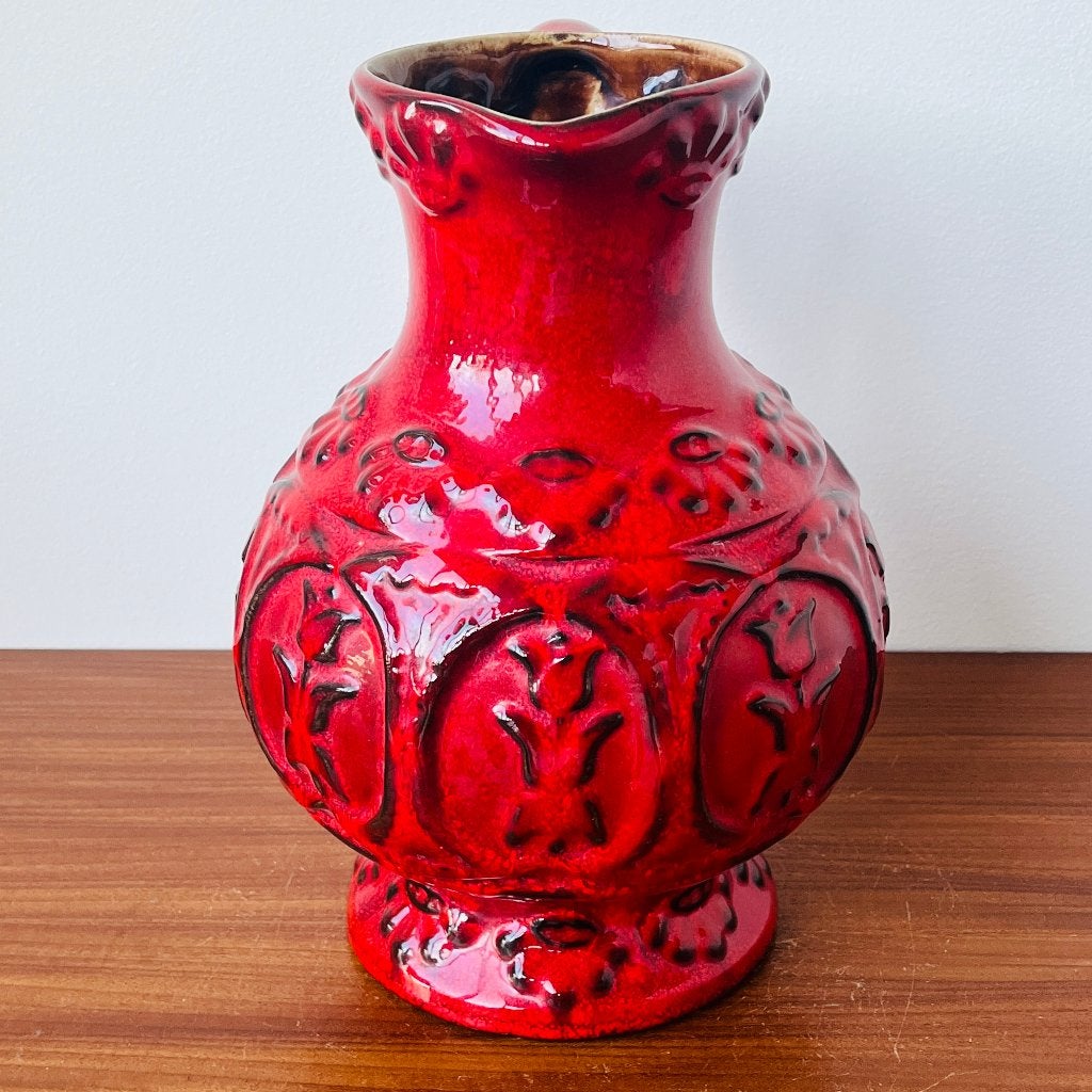 Bay Keramik West Germany pottery fatlava wgp kruik met oor, Ophalen of Verzenden