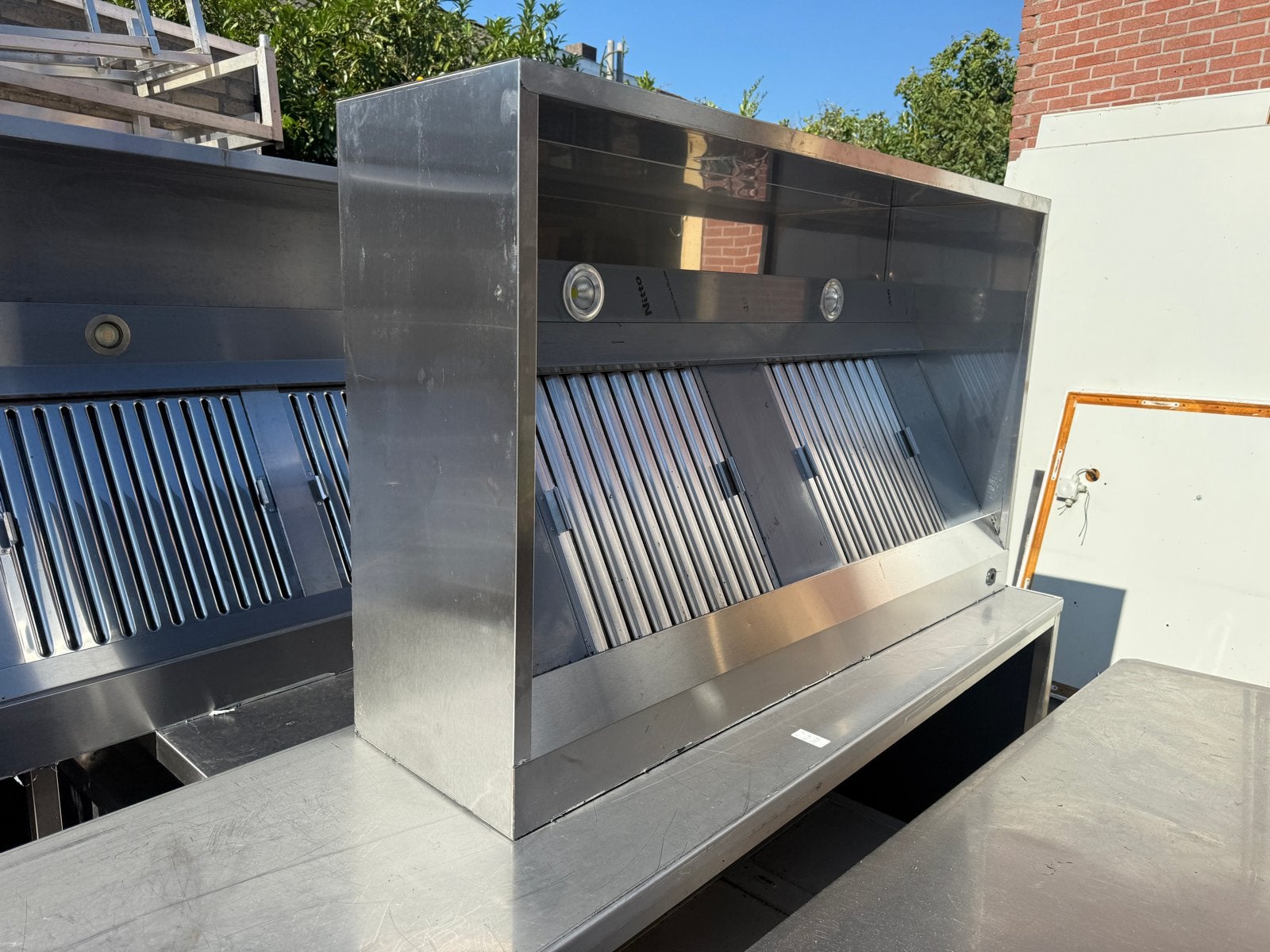 Professionele RVS Afzuigkap voor Horeca - 160 cm breed, Witgoed en Apparatuur, Afzuigkappen, Ophalen, Gebruikt, Wandschouwkap