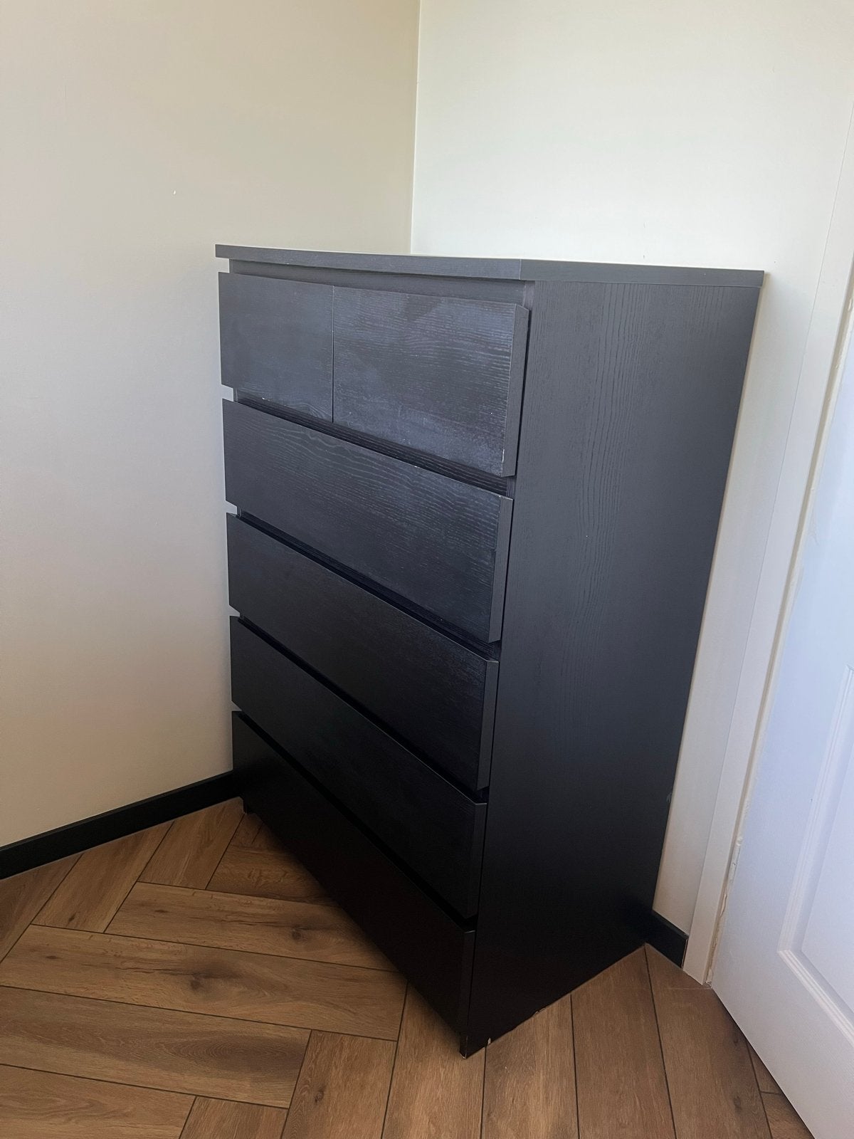 IKEA Malm ladekast - Zwartbruin, 6 lades, Ophalen, Gebruikt, 5 laden of meer, 100 tot 150 cm
