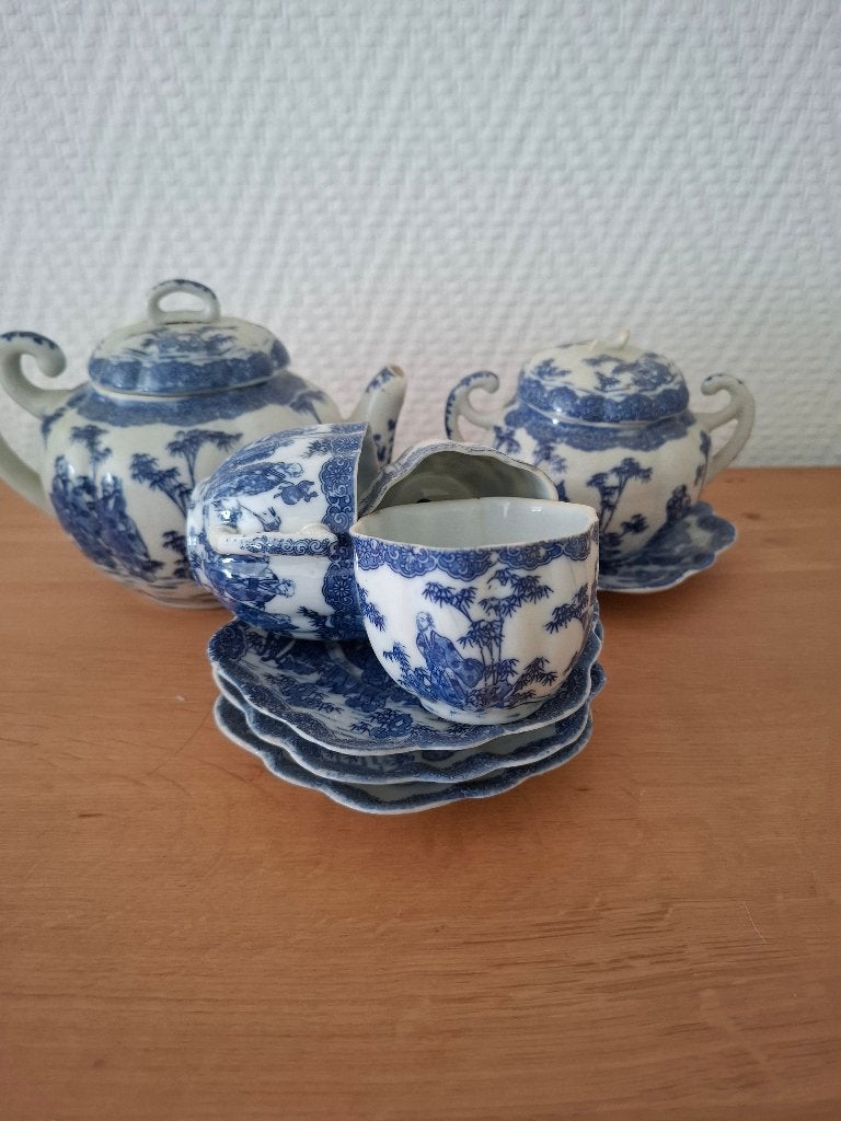 Antiek Delfts Blauw Porseleinen Servies - Grootouders, Ophalen of Verzenden