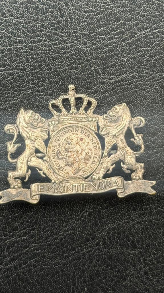 Militair embleem: Wapen van het Koninkrijk der Nederlanden, Ophalen of Verzenden, Landmacht, Nederland, Embleem of Badge