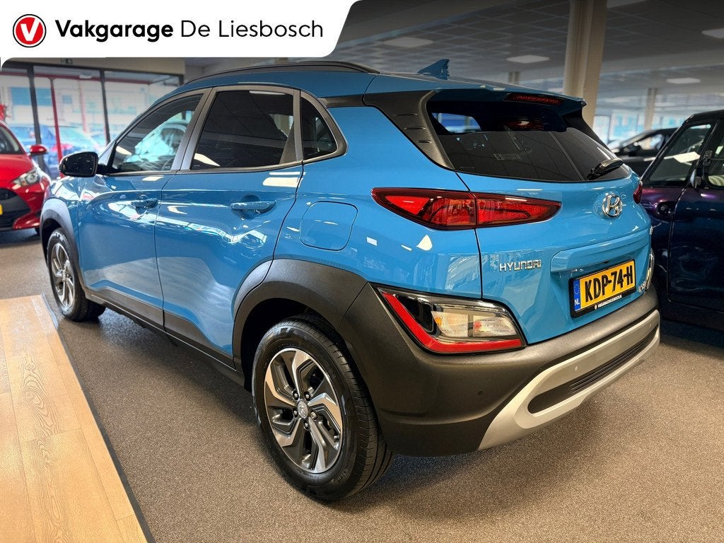 Hyundai KONA 1.6 GDI HEV Comfort Smart / carplay / automaat, Stof, Gebruikt, Blauw, Bedrijf