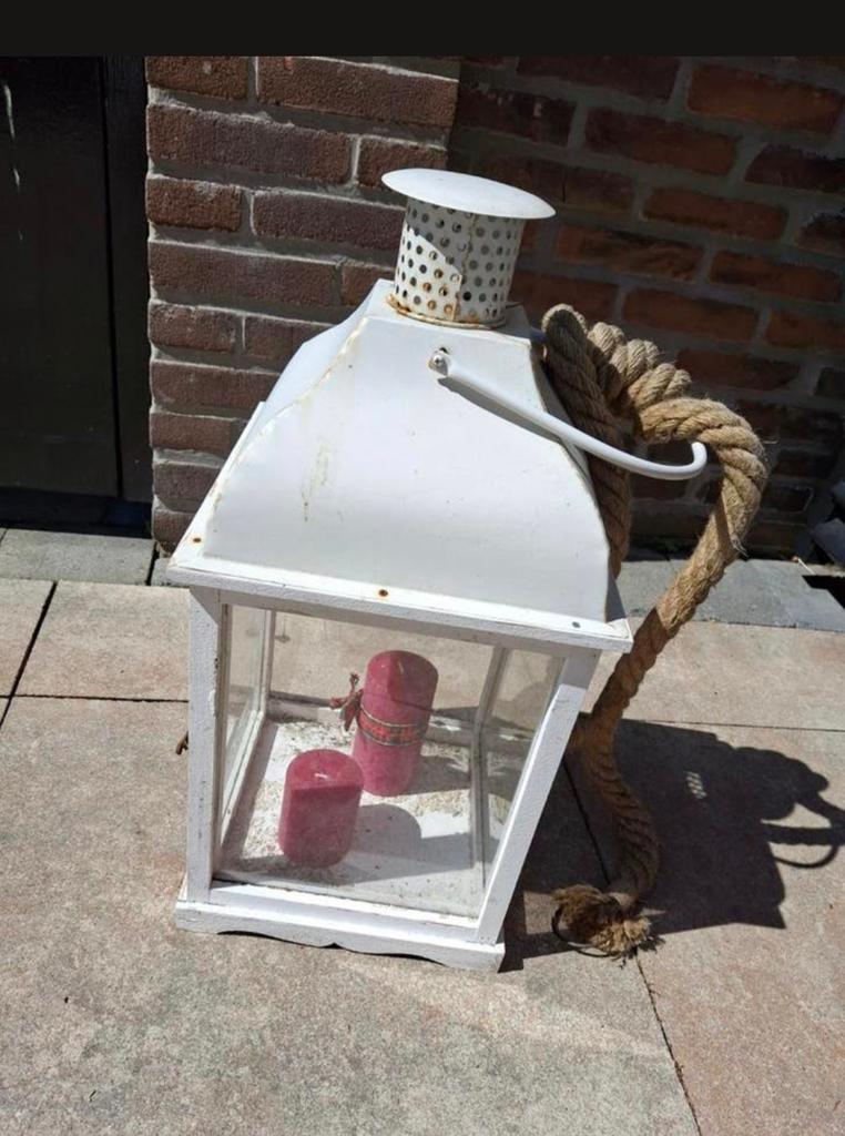 Ijzeren grote lantaarn, Huis en Inrichting, Woonaccessoires | Kandelaars en Kaarsen, Ophalen of Verzenden