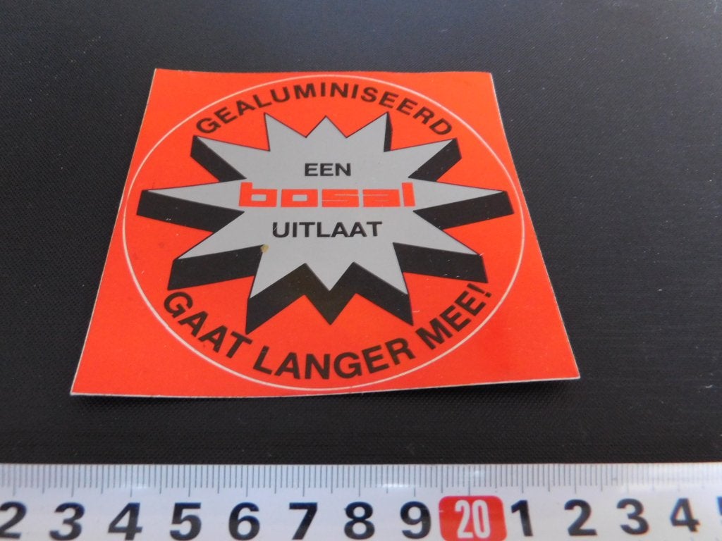 sticker een BOSAL uitlaat gealuminiseerd gaat langer mee, Verzamelen, Ophalen, Zo goed als nieuw
