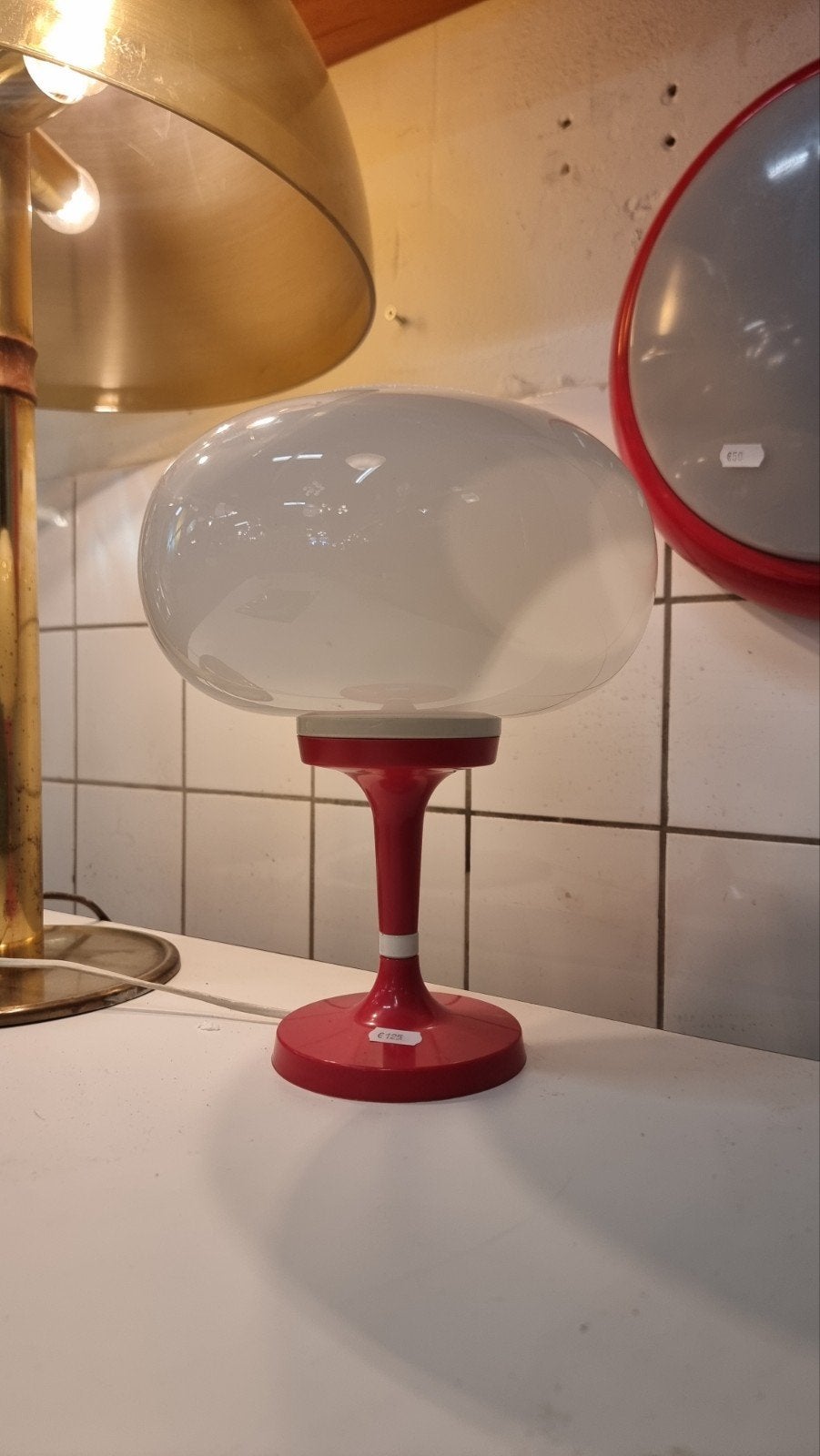 Vintage mushroom tafellamp jaren 60 70 space age, Huis en Inrichting, Lampen | Tafellampen, Ophalen, Kunststof, Gebruikt, ,