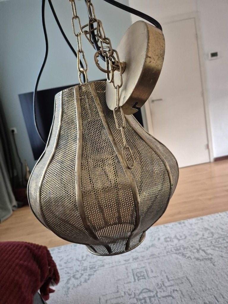 Hanglamp, Light & Living 'Micha', kleur goud, Ophalen, Gebruikt, Metaal, E27 (groot)