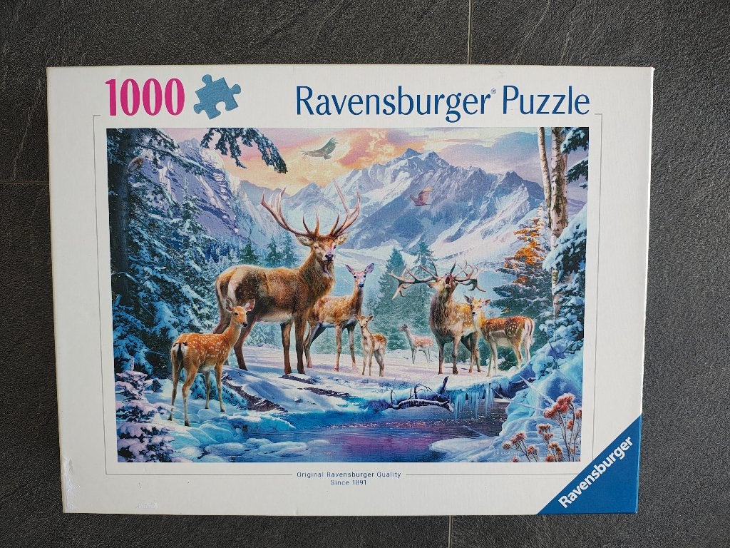 Ravensburger puzzel Herten in besneeuwd berglandschap (10000, Ophalen, 500 t/m 1500 stukjes, Zo goed als nieuw, Legpuzzel