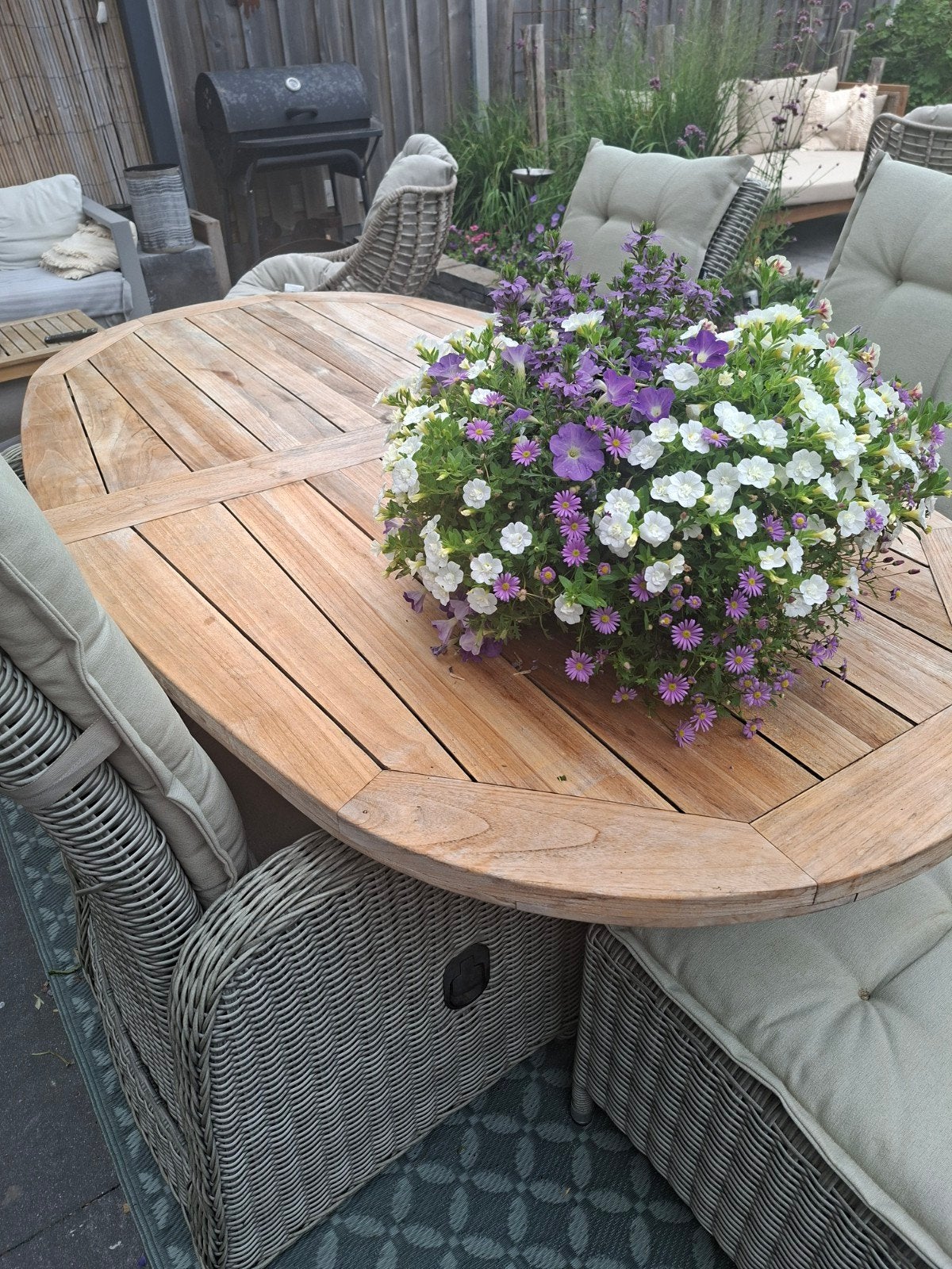 Tuinset van Kees Smit met 4 verstelbare stoelen, Ophalen, 4 zitplaatsen, Zo goed als nieuw, Wicker