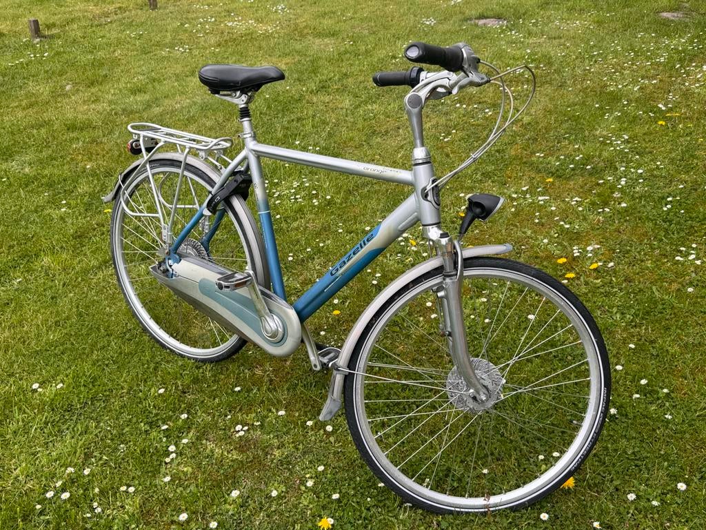 Gazelle Orange C7 Herenfiets - Zilver/Blauw, Fietsen en Brommers, Fietsen | Heren | Herenfietsen, Ophalen, Gebruikt, Versnellingen