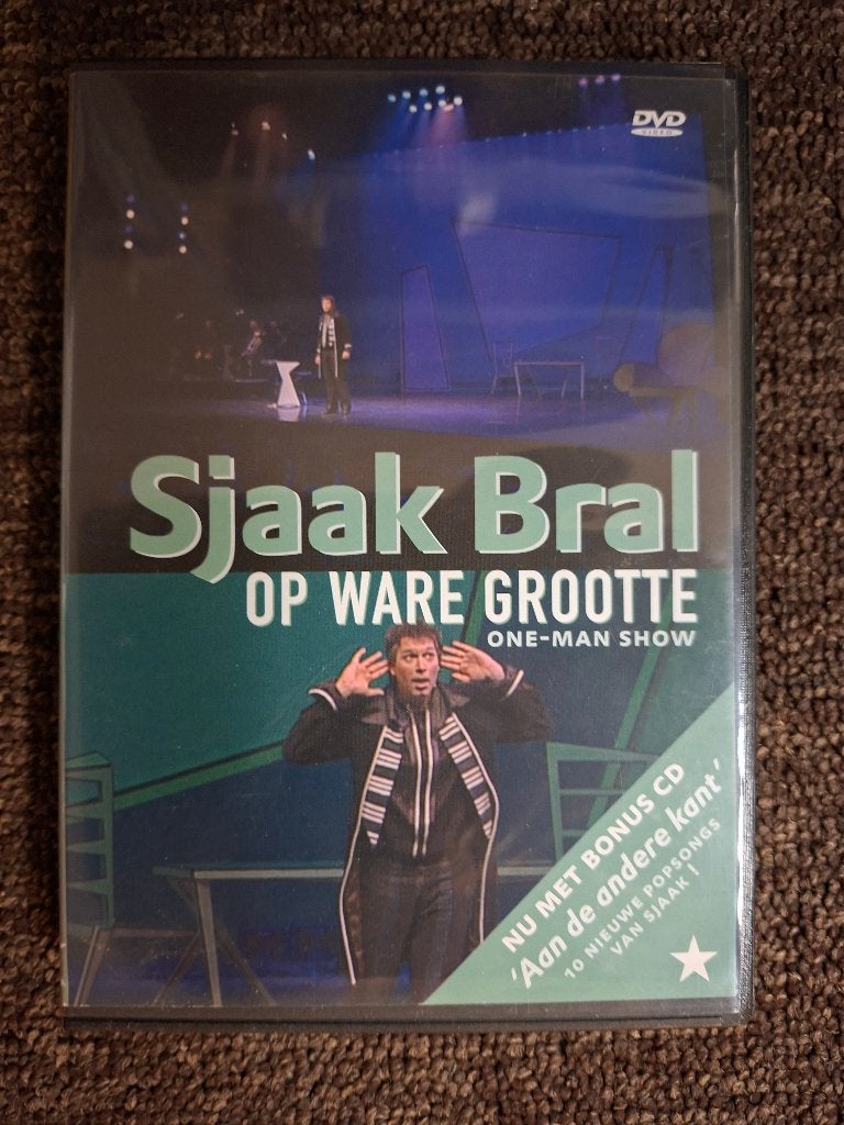 DVD Sjaak Bral - Op ware grootte, Alle leeftijden, Ophalen, Zo goed als nieuw, Stand-up of Theatershow