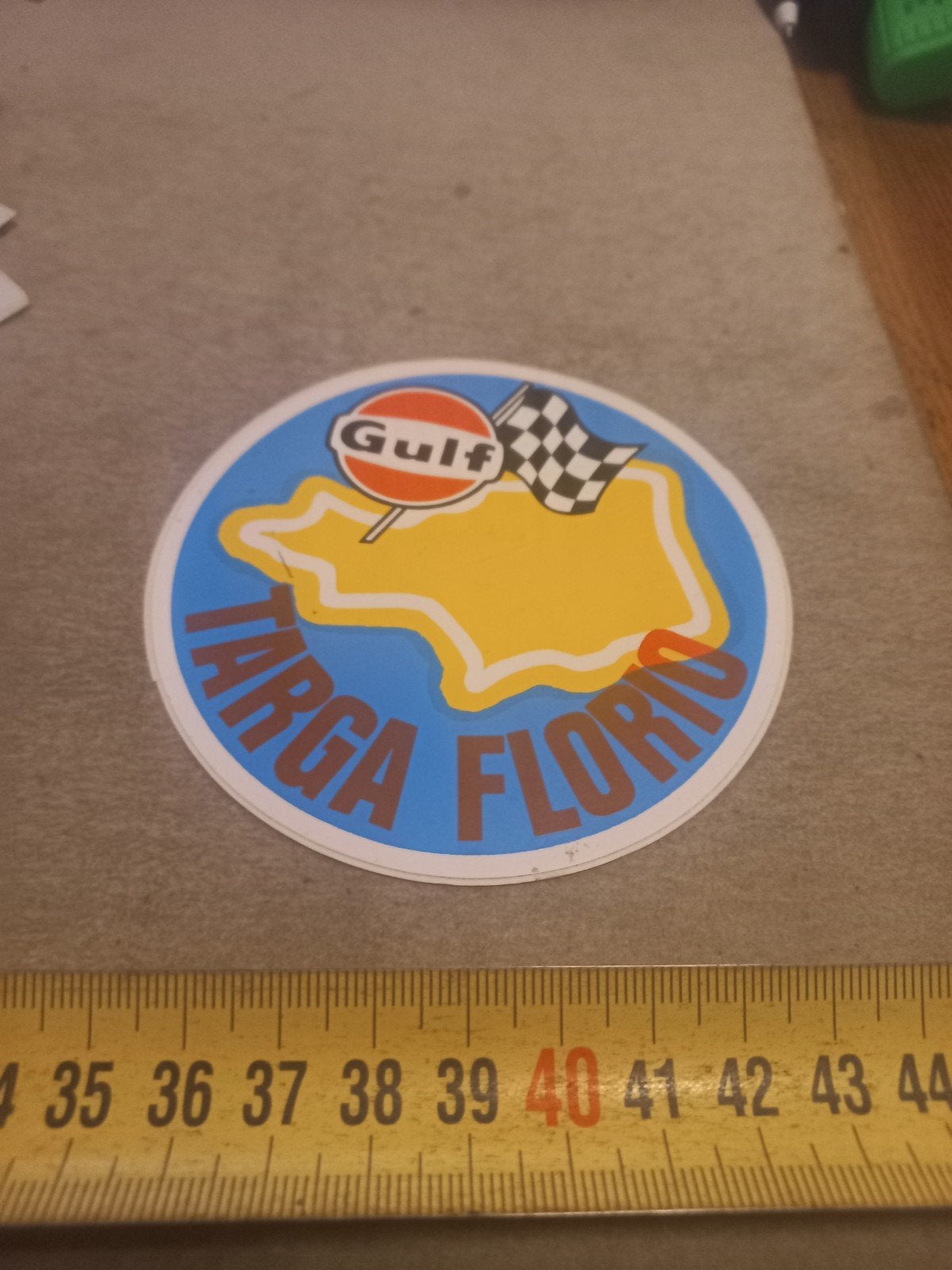 Vintage Gulf Targa Florio Sticker - Zeldzaam Verzamelobject, Ophalen of Verzenden