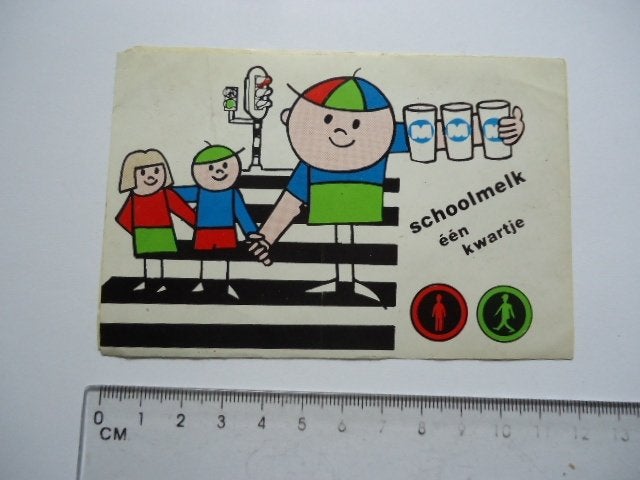 sticker oud School MELK Joris driepinter strip ib jensen, Verzamelen, Verzenden, Zo goed als nieuw, Bedrijf of Vereniging