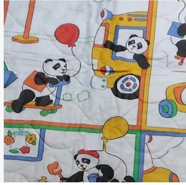 lap dubbelzijdig stuk stof met panda's baby's 90-110 cm, 120 cm of meer, Nieuw, Ophalen of Verzenden, Katoen