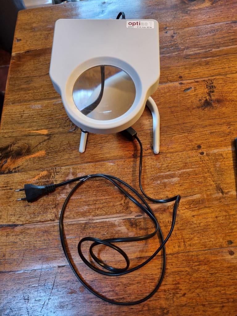 Optias 1 Loeplamp met standaard, 220V~ E14 max 60W, Ophalen of Verzenden, Gebruikt, Loeplamp