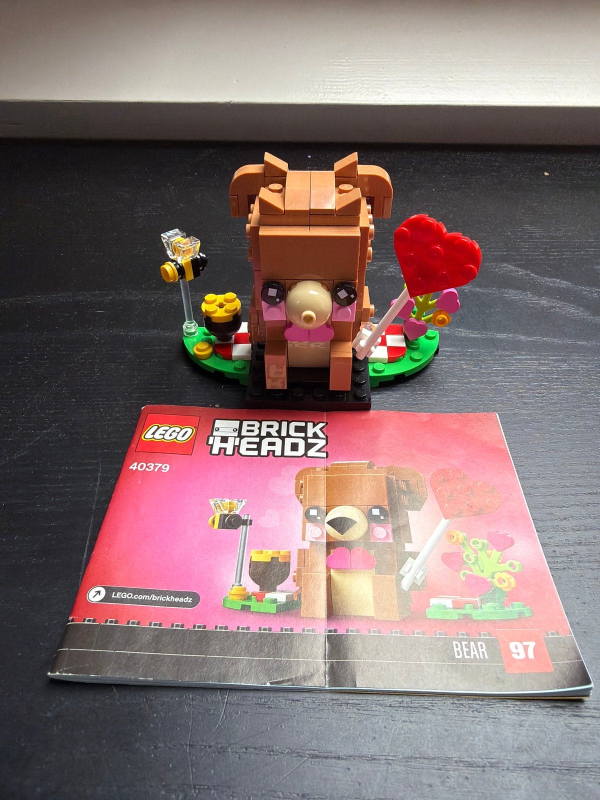 LEGO BrickHeadz 40379 Valentijnsbeer met instructieboekje, Ophalen of Verzenden, Zo goed als nieuw, Overige merken