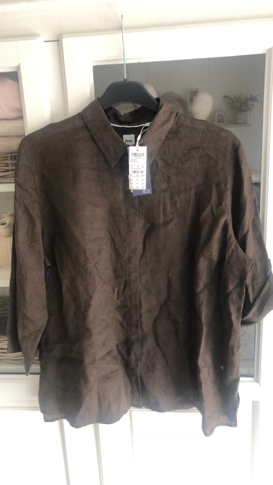 Brax blouse linnen maat 46 nieuw, Kleding | Dames, Ophalen of Verzenden, Nieuw, Maat 46/48 (XL) of groter, Bruin