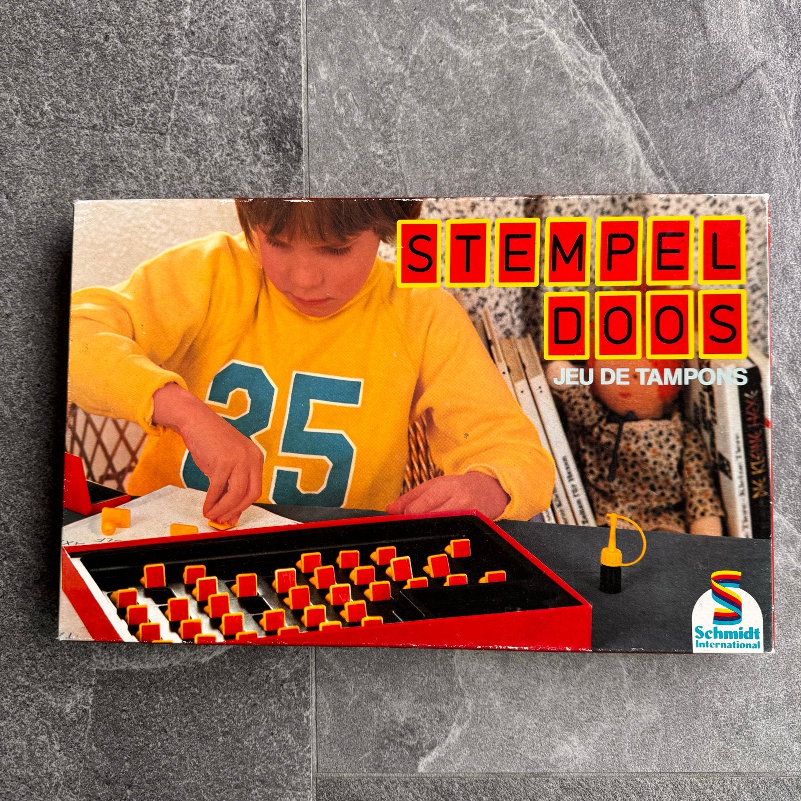 Vintage Schmidt International Stempeldoos - Knutselset, Gebruikt, Overige thema's, Meerkleurig, Ophalen of Verzenden
