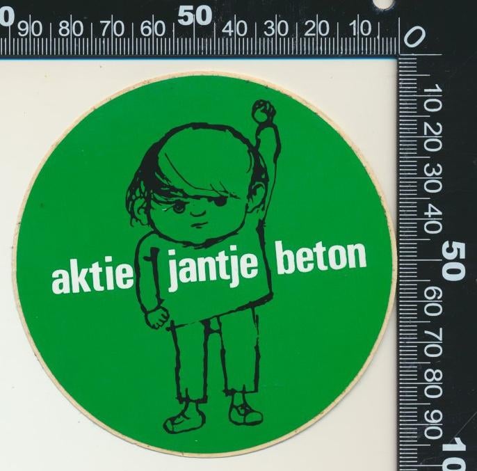 Sticker: Aktie Jantje Beton (2), Verzamelen, Ophalen of Verzenden, Zo goed als nieuw, Bedrijf of Vereniging