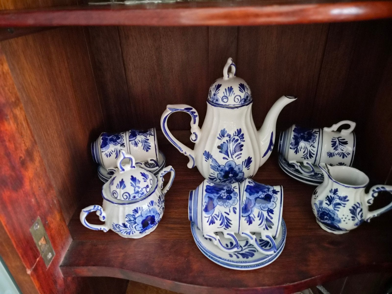 Delfts Blauw Theeservies - Compleet en Handgeschilderd, Ophalen of Verzenden
