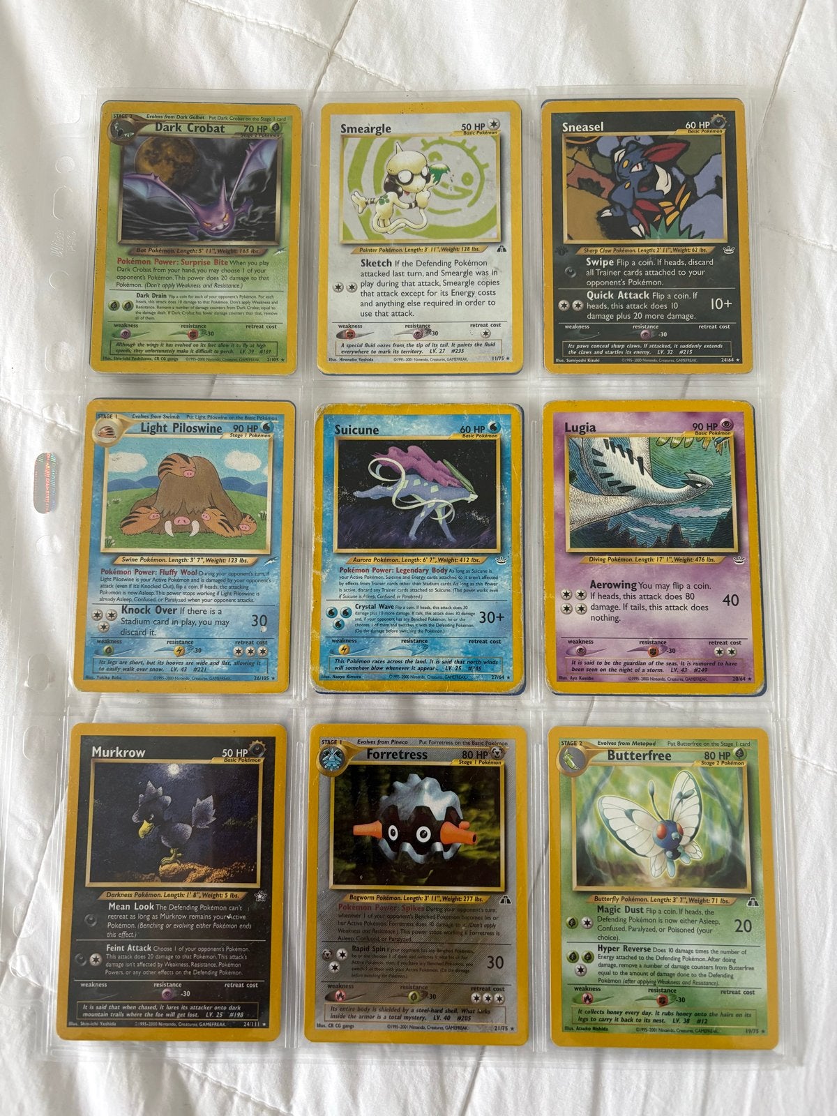 Pokémon kaarten van diverse neo sets - holos rares uncommons, Ophalen of Verzenden, Gebruikt, Meerdere kaarten