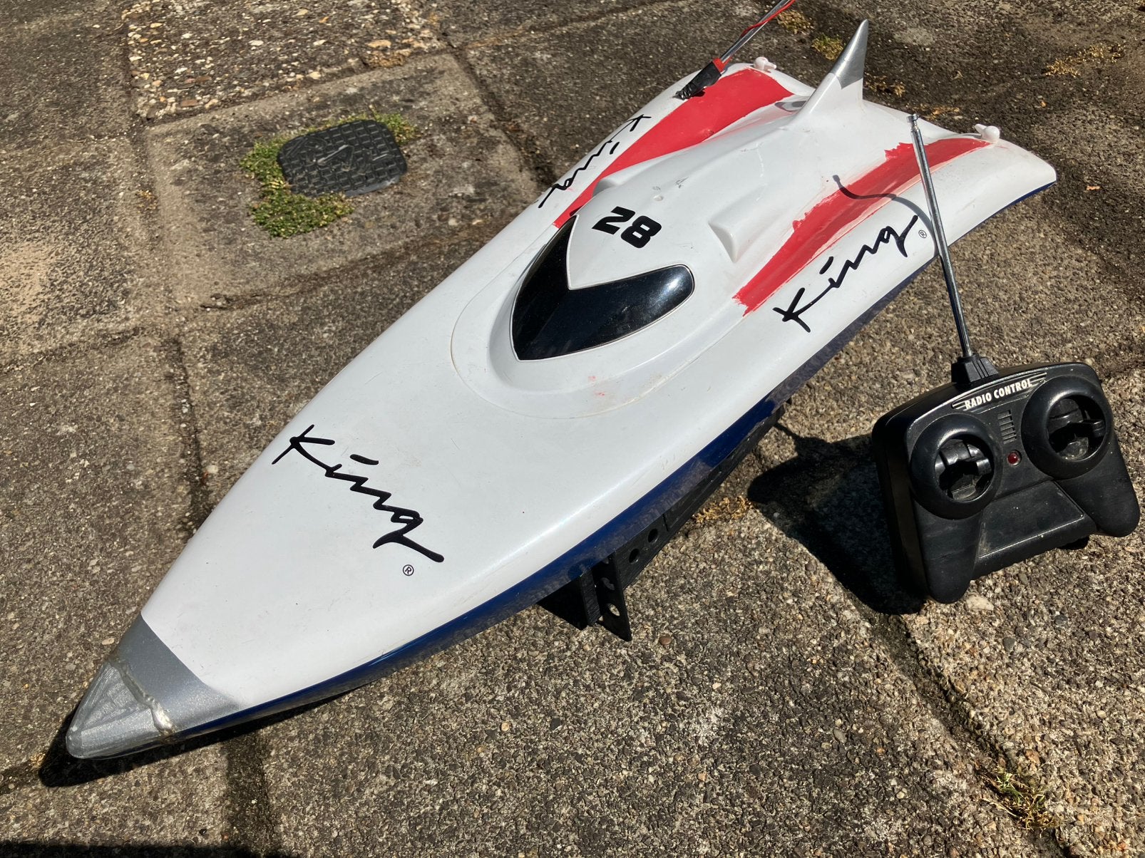 RC Speedboot King compleet met zender, oplader en accu, Ophalen, Gebruikt