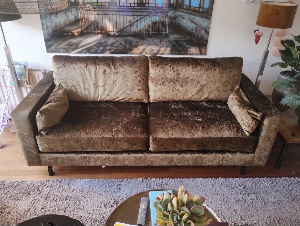 3 zits bank Diva Croco velours Talalay vulling zitting, Ophalen, Diva stijl, Hout, Driepersoons