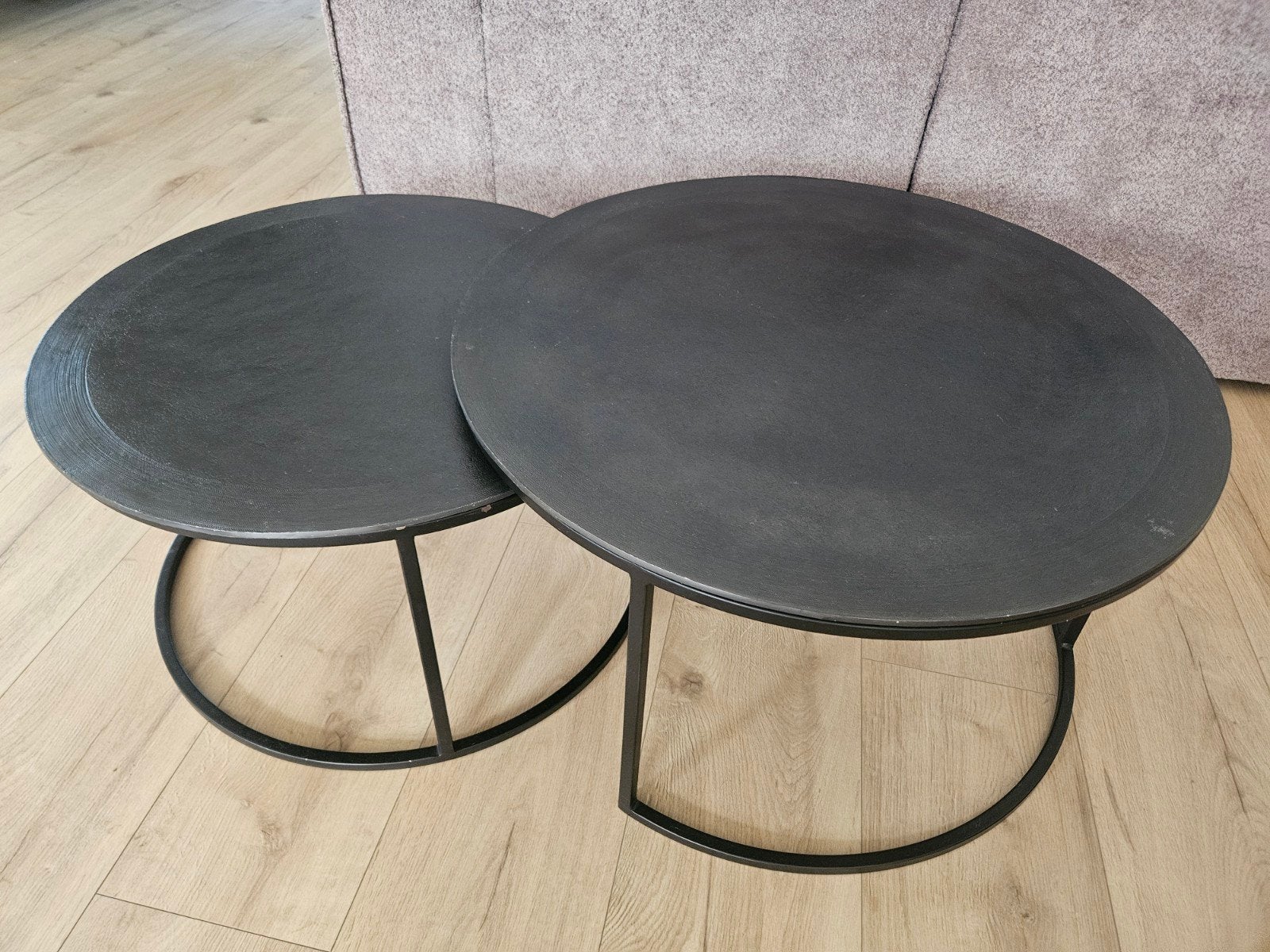 Stijlvolle industriële salontafelset, Ophalen, Gebruikt, 50 tot 100 cm, Rond