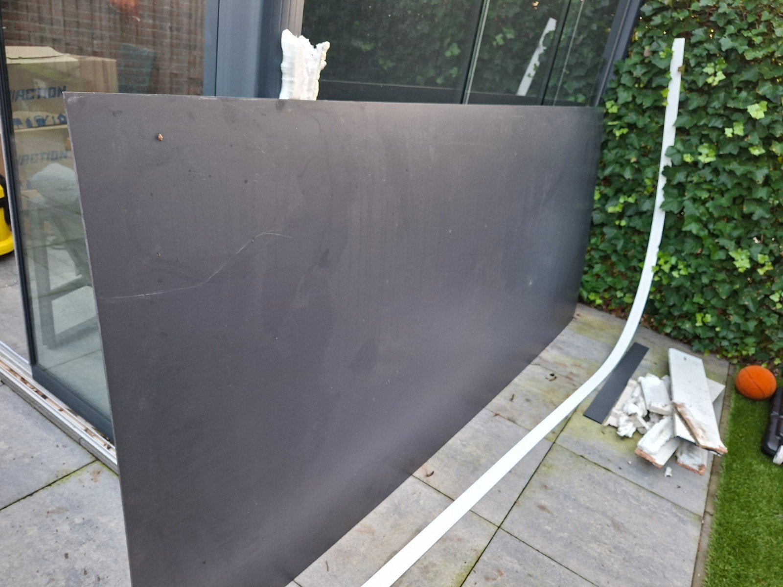 HPL plaat 6mm Antraciet RAL 7016 houtnerf 3050x1300mm, Ophalen