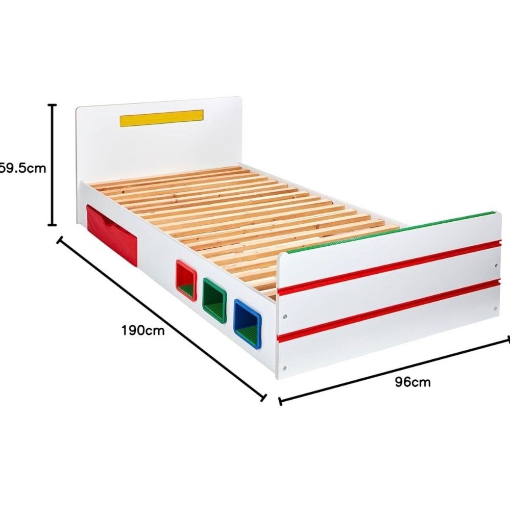 Lego bed, Ophalen, 85 tot 100 cm, Zo goed als nieuw, Lattenbodem