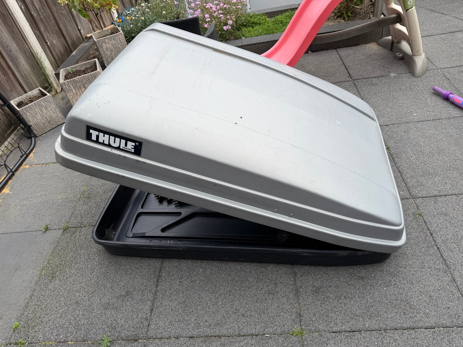 Gebruikte Thule dakkoffer - 130x80x30 cm, Auto diversen, Dakkoffers, Ophalen, Gebruikt