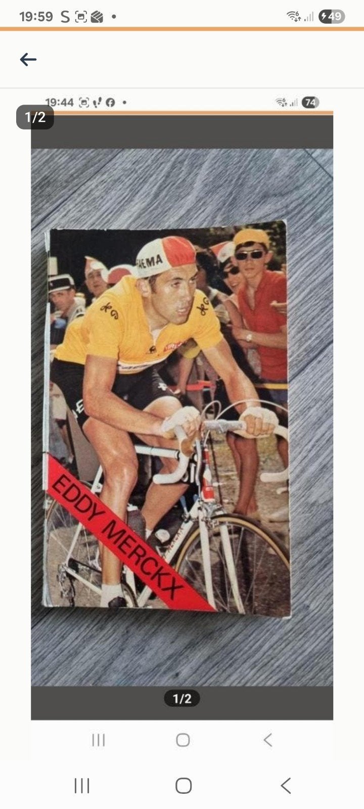 Boek Eddy Merckx - Gelezen exemplaar met foto's, Ophalen of Verzenden, Gelezen, Lopen en Fietsen