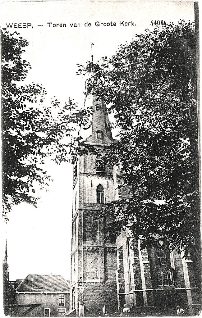 936210 Weesp Toren Groote Kerk Nette oude kaart Onbeschreven, Ophalen of Verzenden, Voor 1920, Ongelopen, Noord-Holland