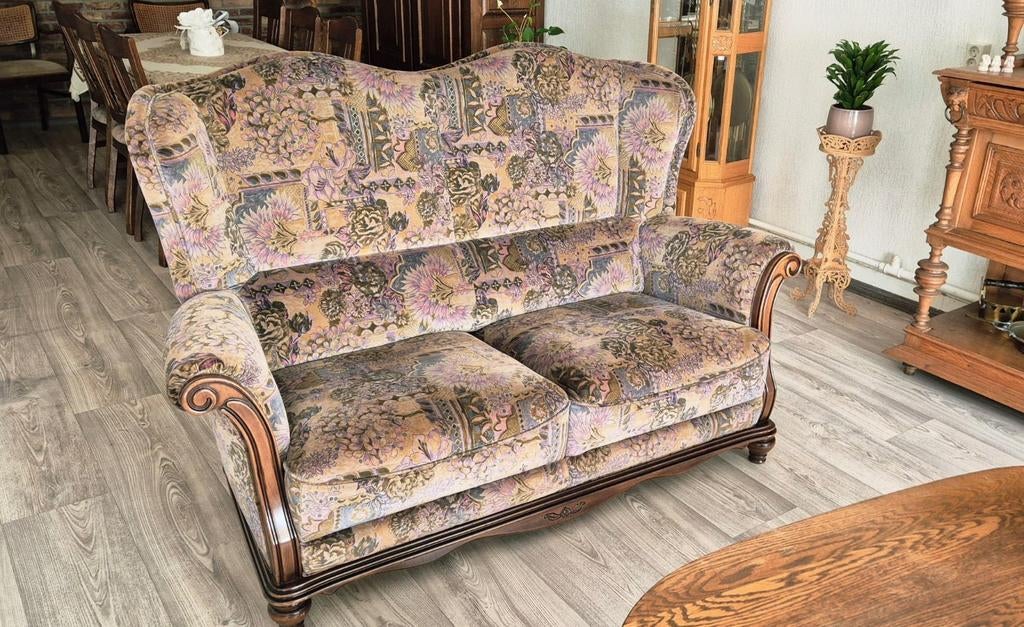 Vintage oorfauteuils + 2-zits bank – klassiek en comfortabel, Huis en Inrichting, Ophalen, Gebruikt, 75 tot 100 cm