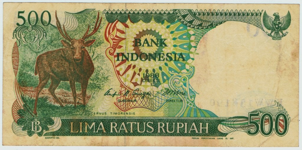 23-1015 Indonesia 500 rupiah 1988, Ophalen of Verzenden, Zuidoost-Azië, Los biljet
