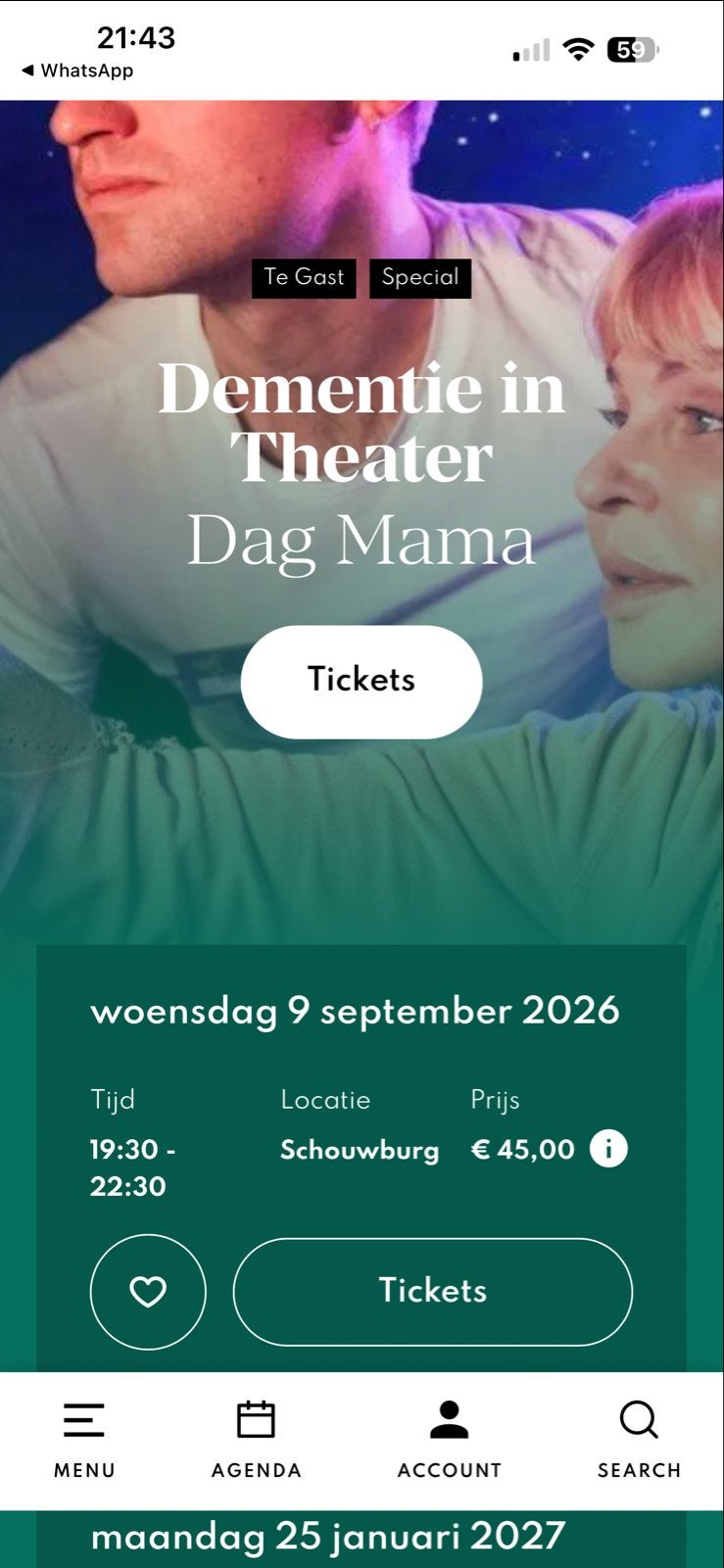 2x theatertickets voorstelling “dagmama”