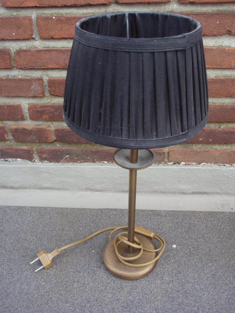 Trendy zwart tafel-dressoir lampje met organza kap, Ophalen, Met schakelaar, Overige materialen, Zo goed als nieuw